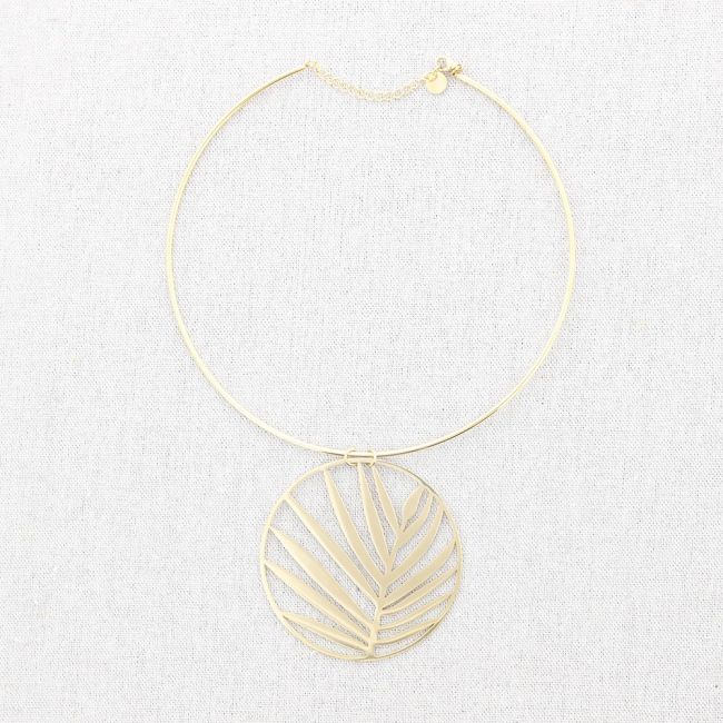 CHOKER ACERO COLGANTE MEDALLA RAMA