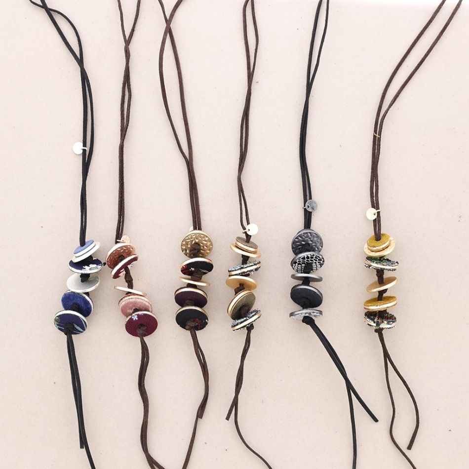 SUEDE LEATHER LONG VELVET NECKLACE