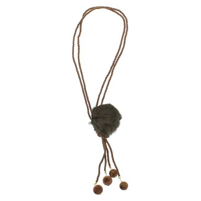 LONG PENDANT NECKLACE POMPOM