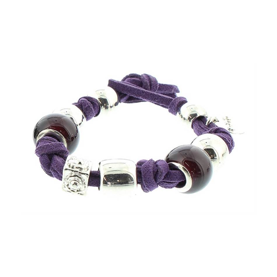 PULSERA ANTELINA CUENTAS METAL CRISTAL