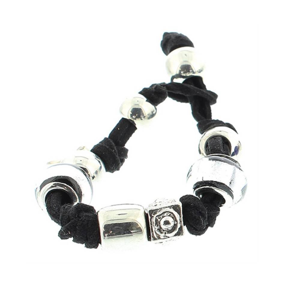 PULSERA ANTELINA CUENTAS METAL CRISTAL
