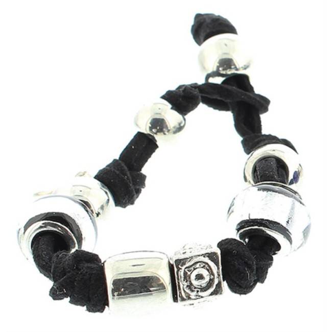 PULSERA ANTELINA CUENTAS METAL CRISTAL