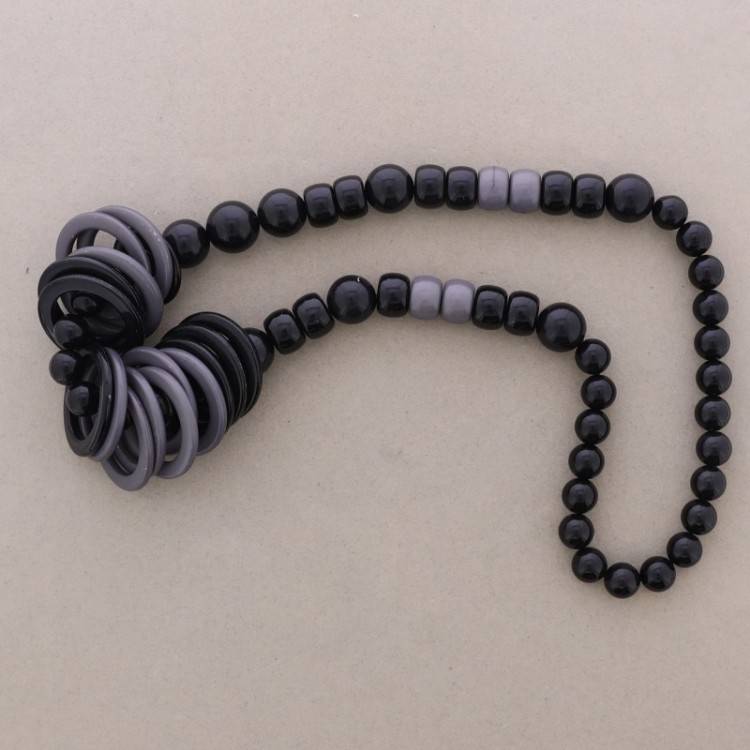 LONG NECKLACE WITH BALLS AND WASHERS 2