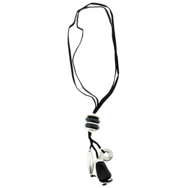 COLLAR LARGO ANTELINA CUENTAS METAL RESINA