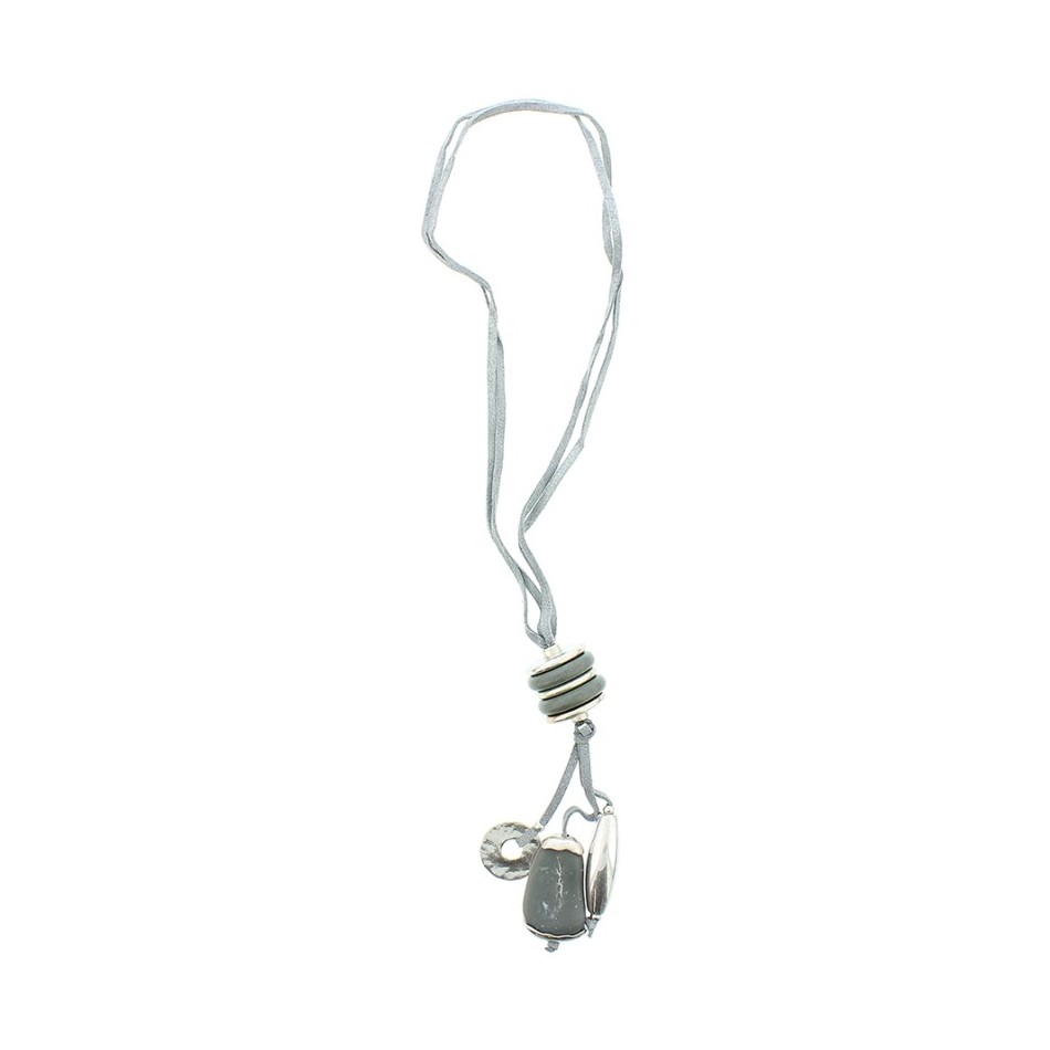 COLLAR LARGO ANTELINA CUENTAS METAL RESINA