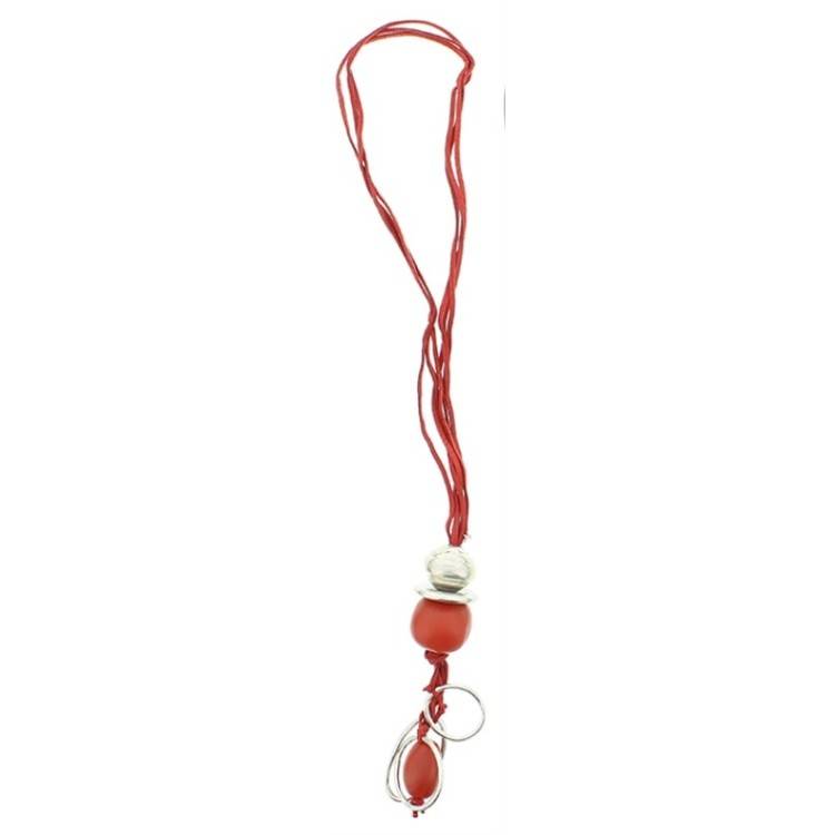 COLLAR LARGO CUENTAS METAL RESINA