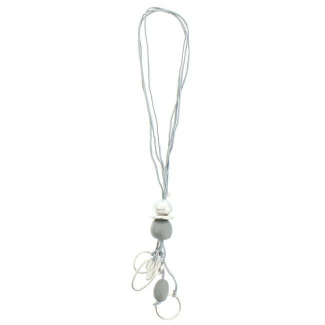 COLLAR LARGO CUENTAS METAL RESINA