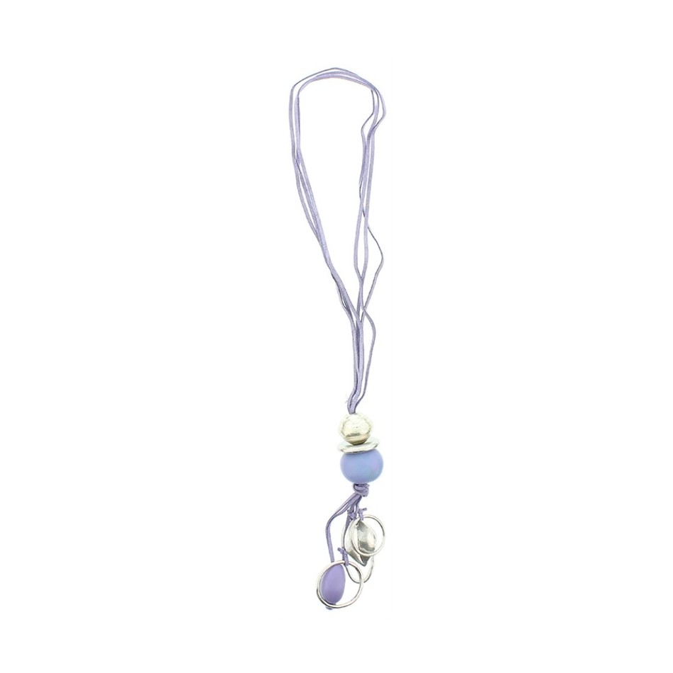 COLLAR LARGO CUENTAS METAL RESINA