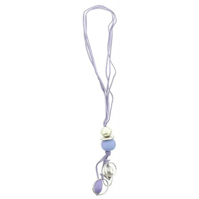 COLLAR LARGO CUENTAS METAL RESINA