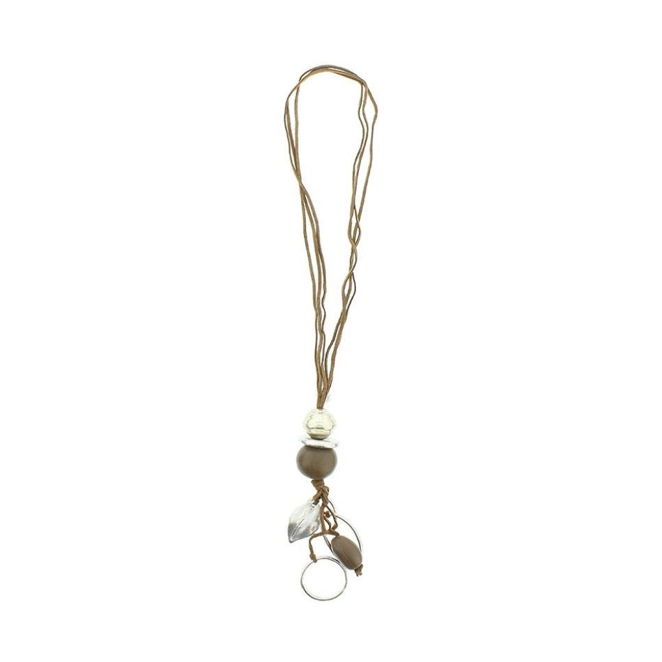 LONG NECKLACE METAL RESIN BEADS