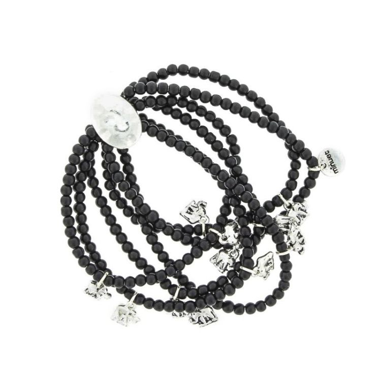 MATT CRYSTAL METAL BEADS BRACELET