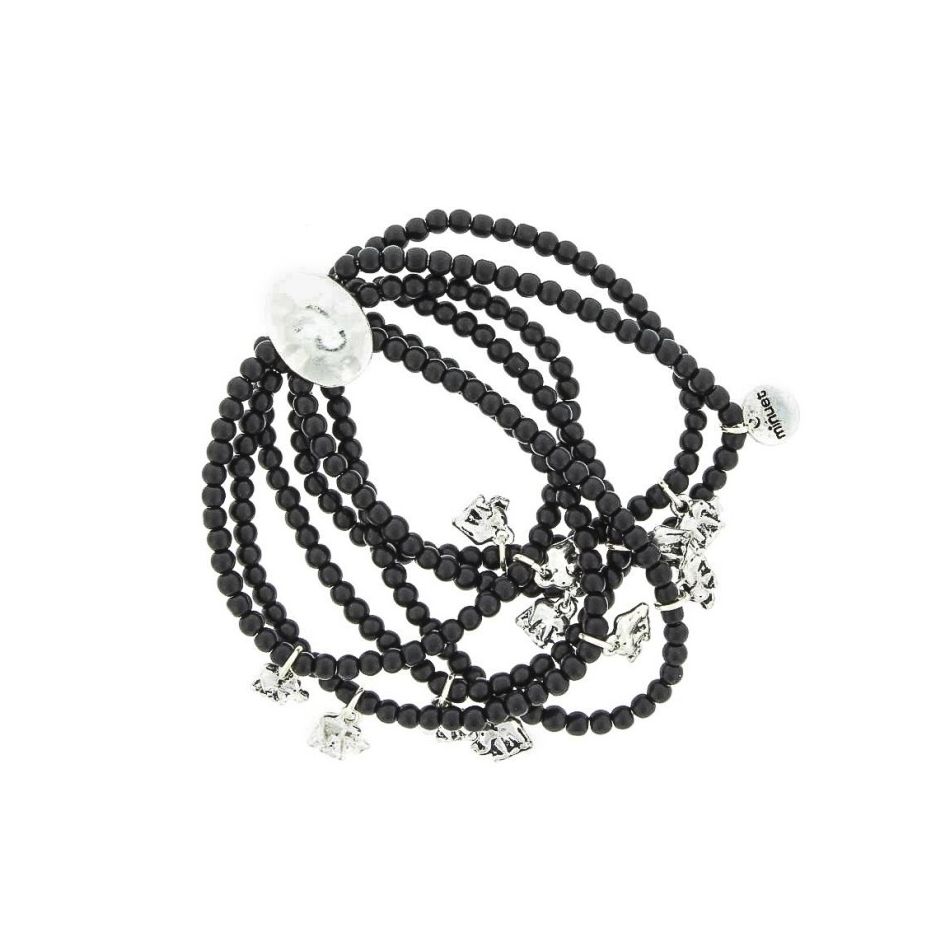 PULSERA CUENTAS METAL CRISTAL MATE