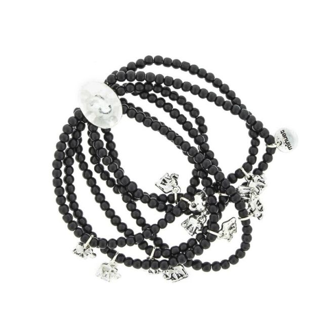 MATT CRYSTAL METAL BEADS BRACELET