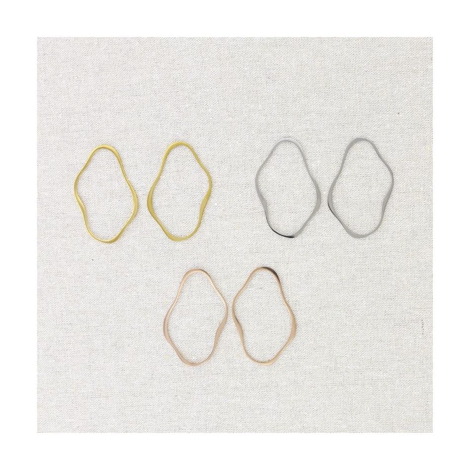 PENDIENTES ACERO ANILLA IRREGULAR