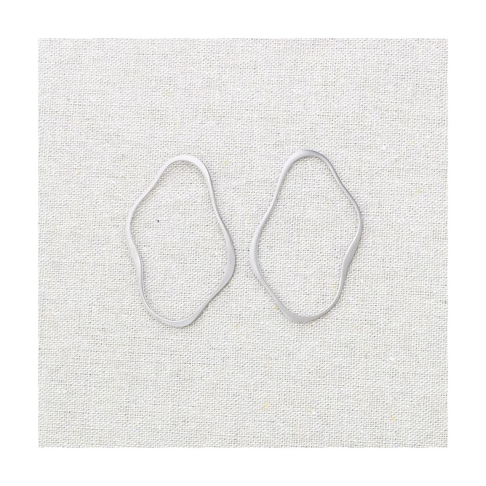 PENDIENTES ACERO ANILLA IRREGULAR