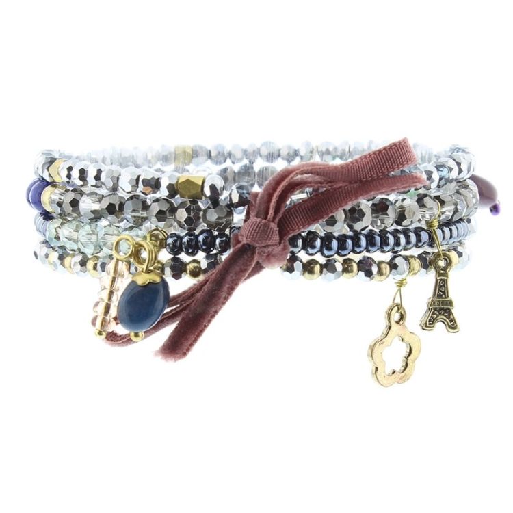 BRACELET 4 STRAPS BEADS