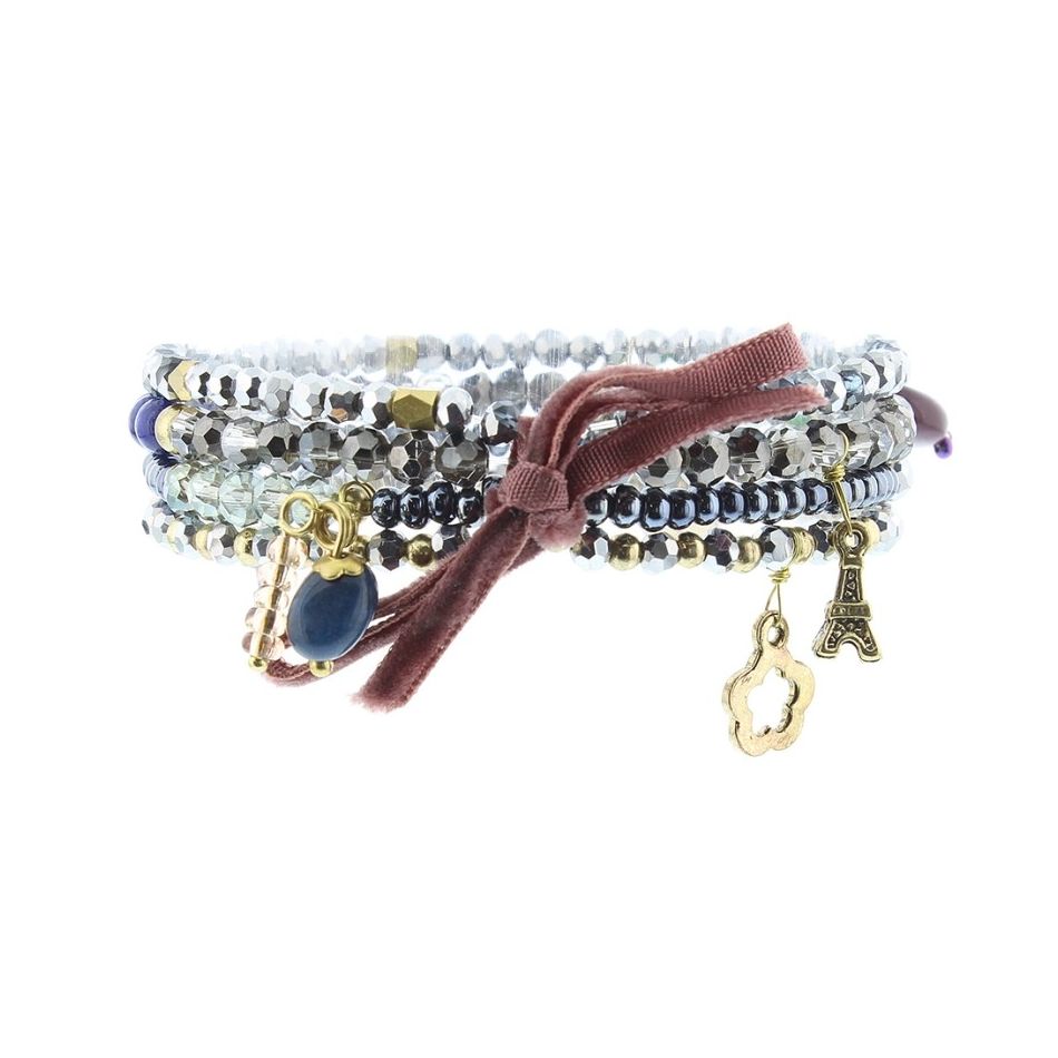 PULSERA 4 TIRAS CUENTAS