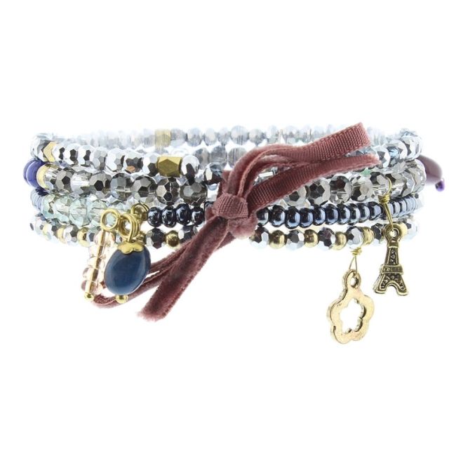 PULSERA 4 TIRAS CUENTAS