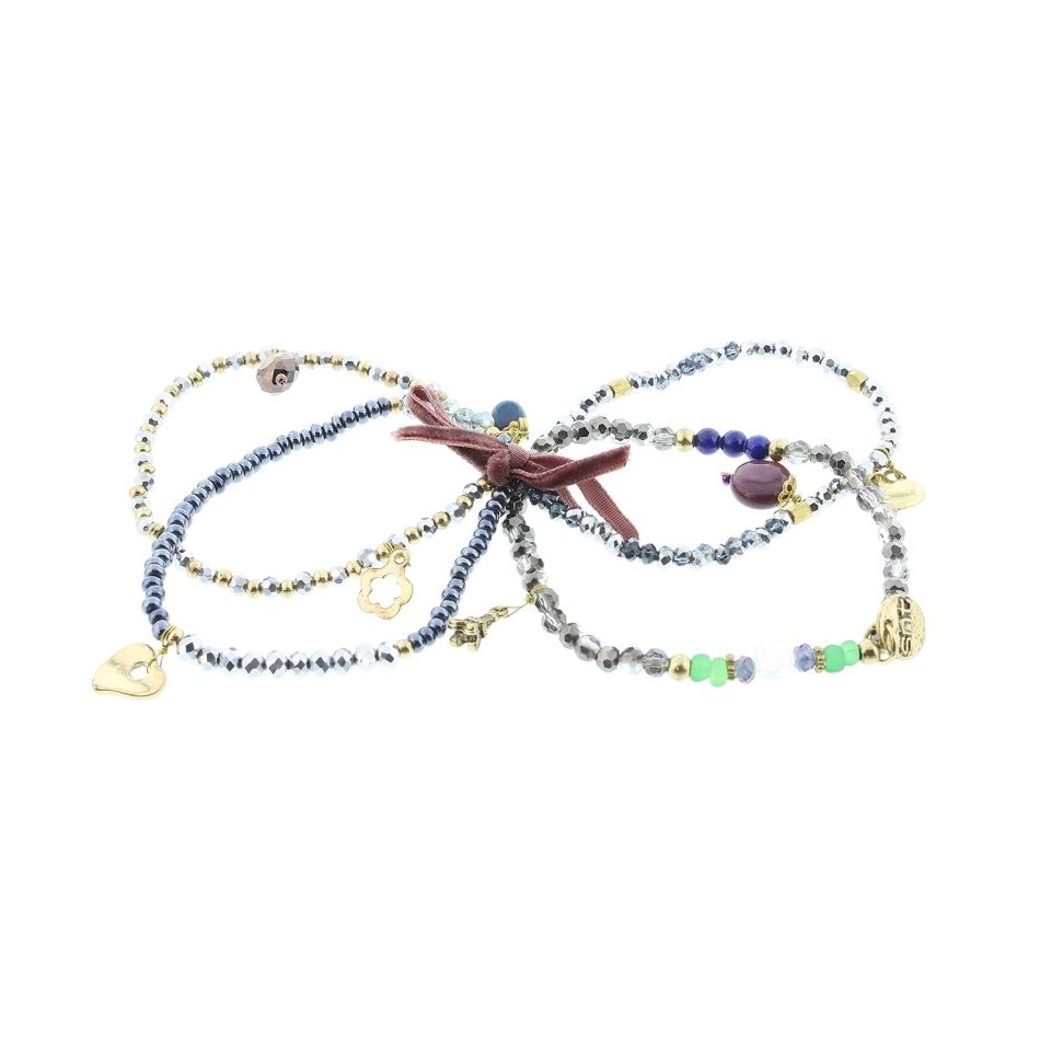 BRACELET 4 STRAPS BEADS