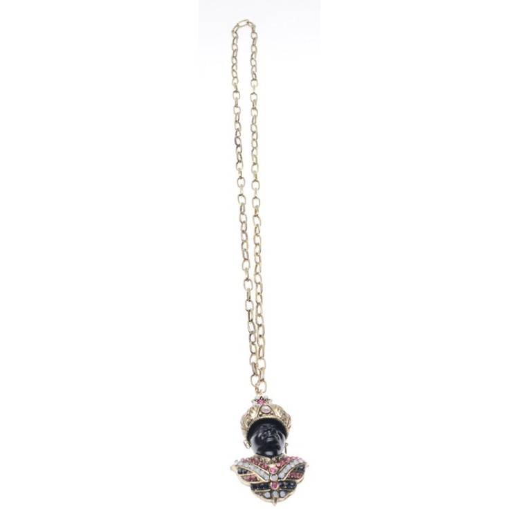 COLLAR LARGO COLG. CABECITA CRISTALES PERLAS