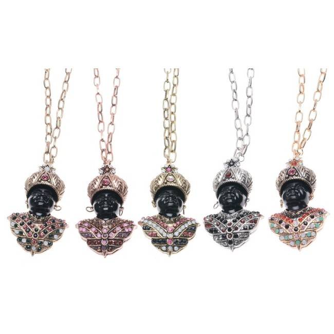 COLLAR LARGO COLG. CABECITA CRISTALES PERLAS