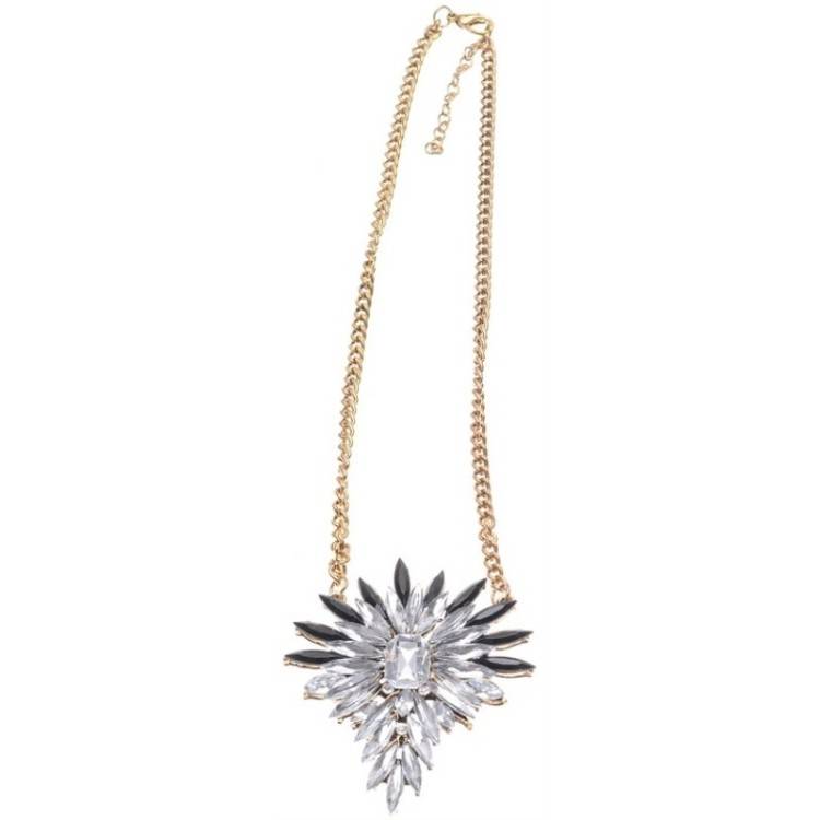 METAL SHORT NECKLACE WITH ENCRUSTED CRYSTALS 2