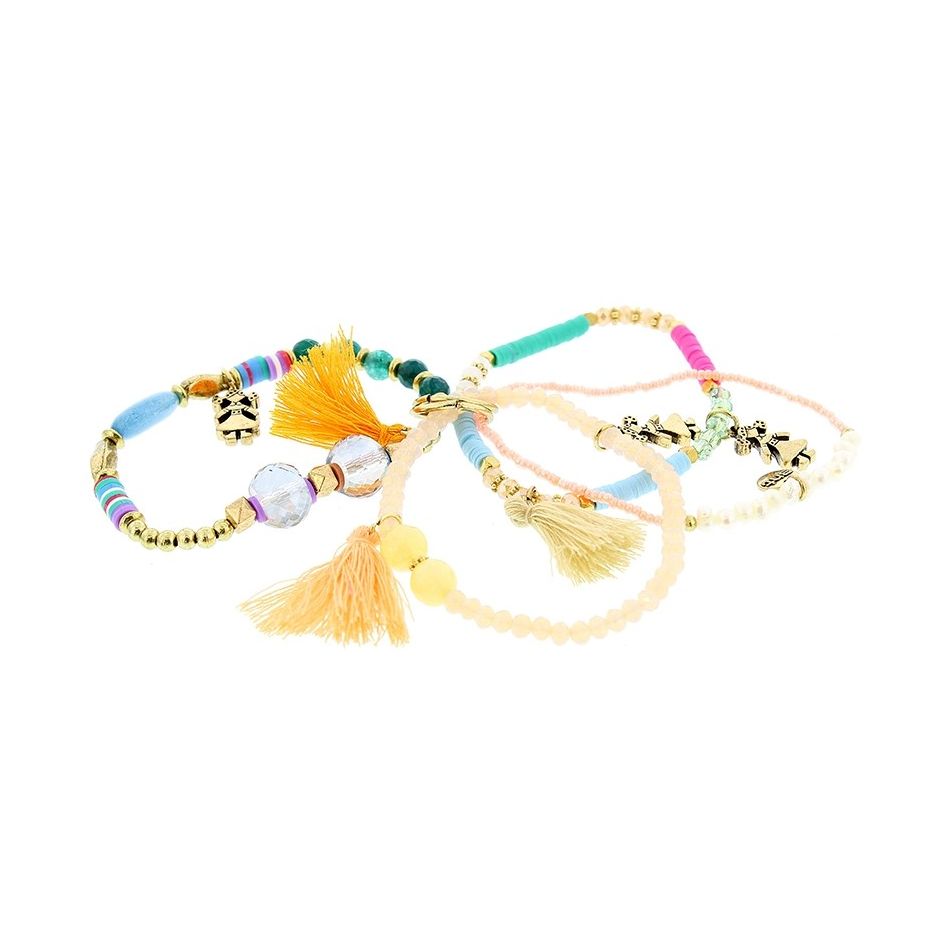 PULSERA 4 TIRAS CUENTAS