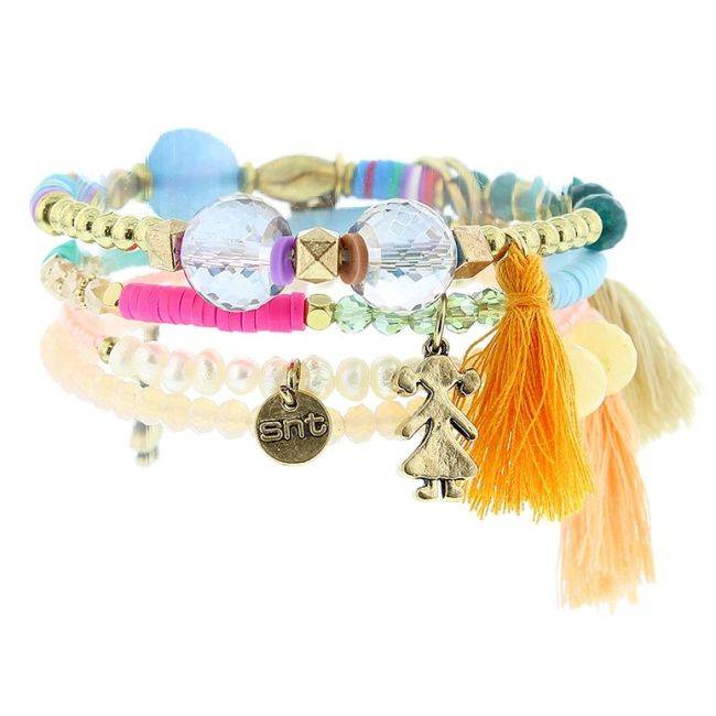 PULSERA 4 TIRAS CUENTAS