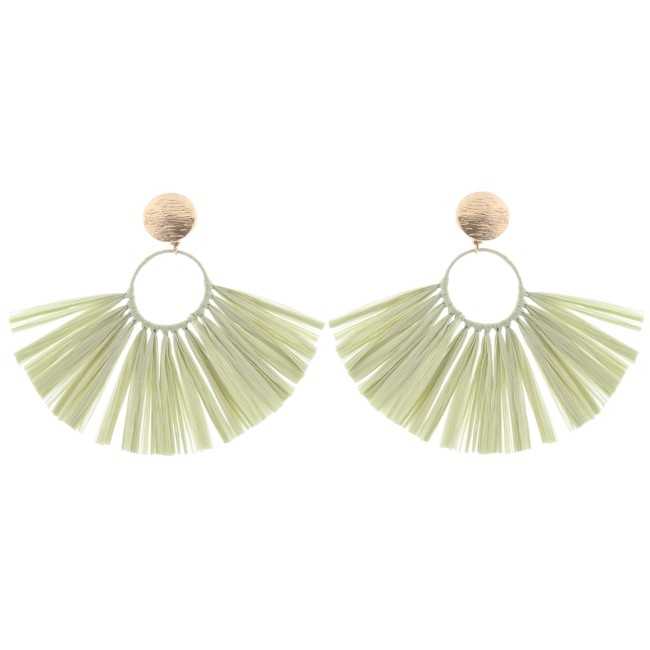 RAFFIA FRINGE EARRINGS