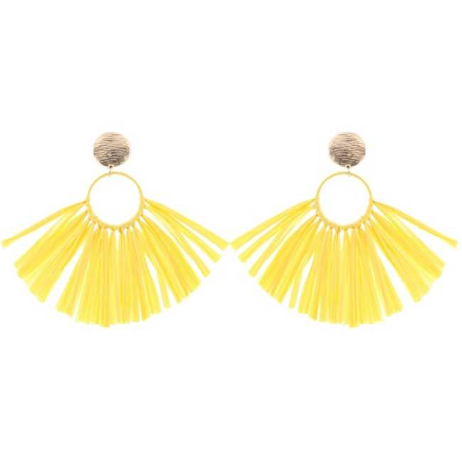 RAFFIA FRINGE EARRINGS