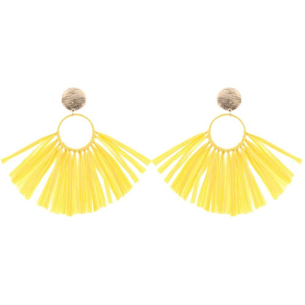 RAFFIA FRINGE EARRINGS