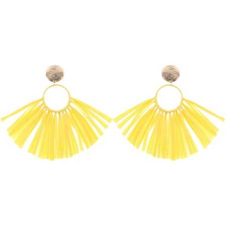 RAFFIA FRINGE EARRINGS