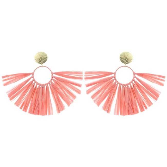 RAFFIA FRINGE EARRINGS