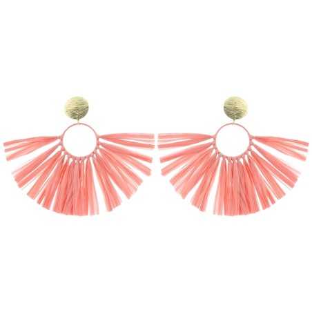 RAFFIA FRINGE EARRINGS