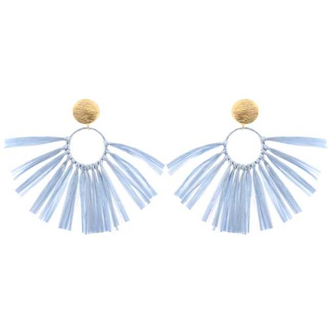 RAFFIA FRINGE EARRINGS