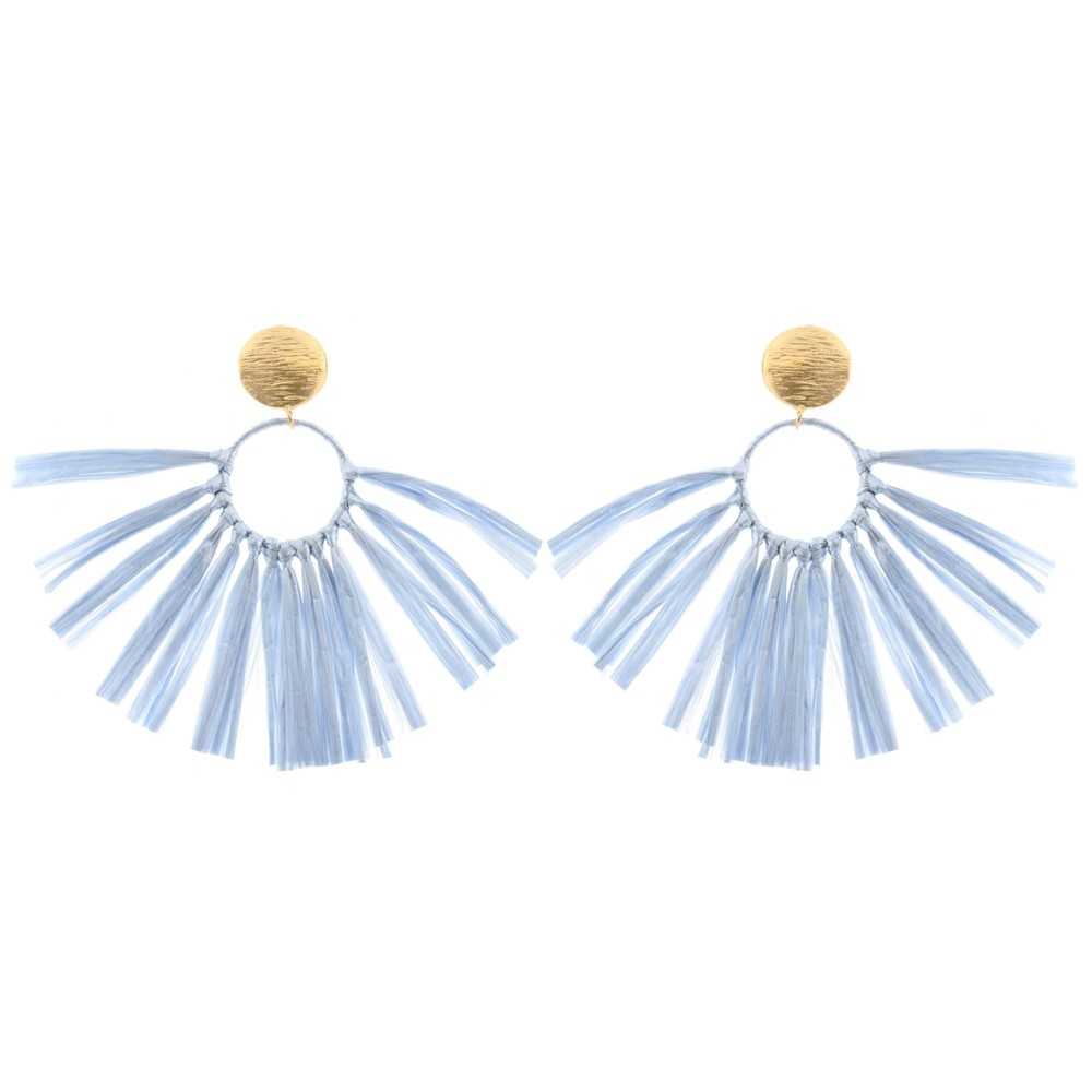 RAFFIA FRINGE EARRINGS