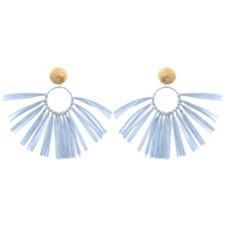 RAFFIA FRINGE EARRINGS