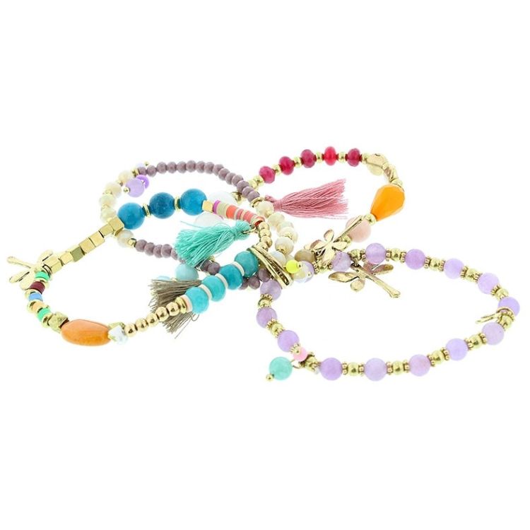 BRACELET 4 STRAPS BEADS 2