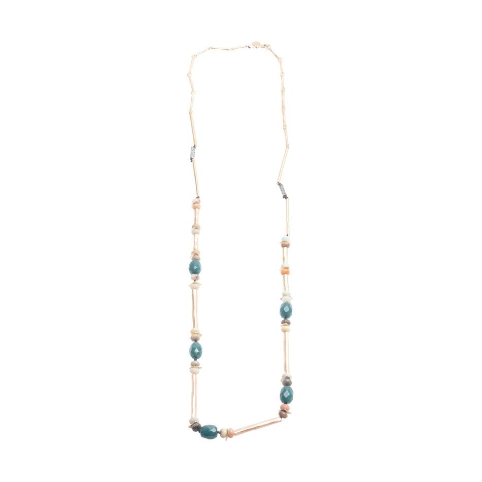 LONG METAL STONE NECKLACE