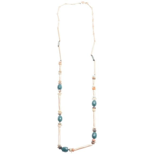 LONG METAL STONE NECKLACE