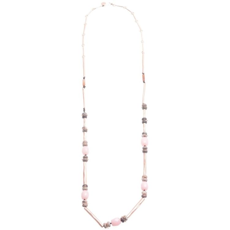 COLLAR LARGO METAL PIEDRAS