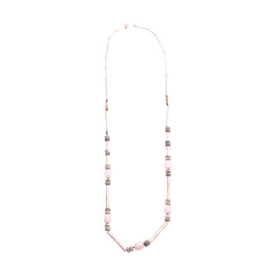COLLAR LARGO METAL PIEDRAS