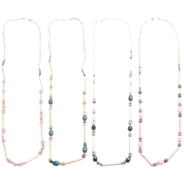 COLLAR LARGO METAL PIEDRAS 2