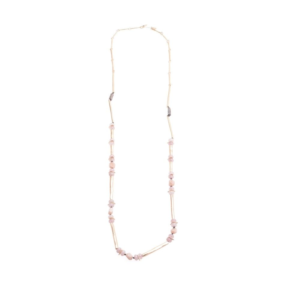 LONG METAL STONE NECKLACE