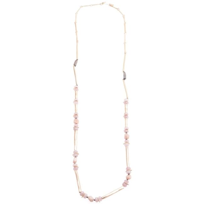 COLLAR LARGO METAL PIEDRAS