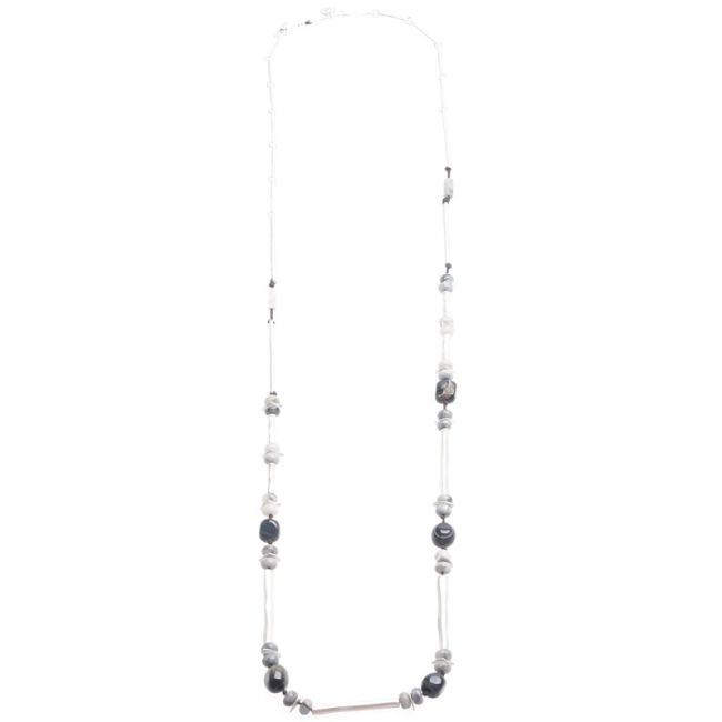 LONG METAL STONE NECKLACE