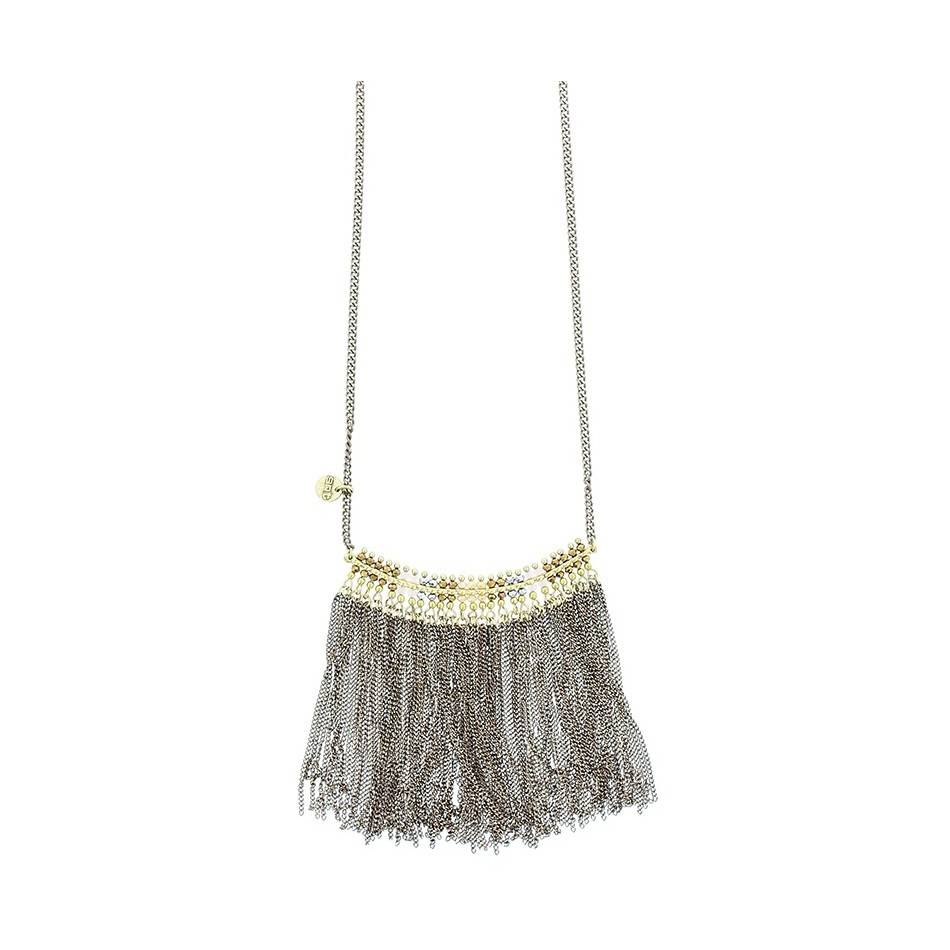 LONG FRINGED PENDANT NECKLACE