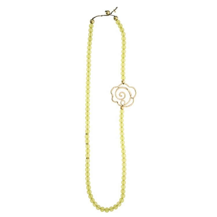 METAL ROSE RESIN BEADS NECKLACE 2