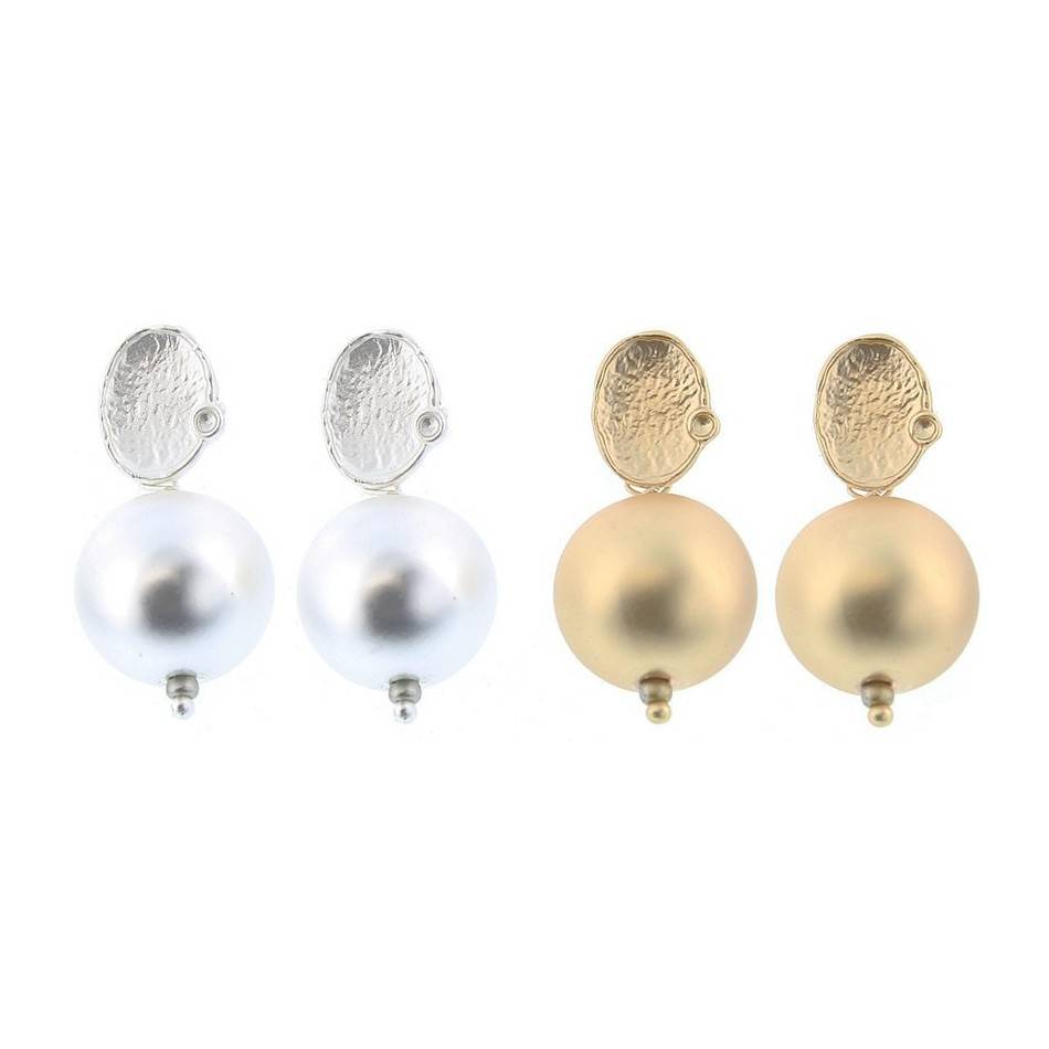 PENDIENTES METAL BOLA