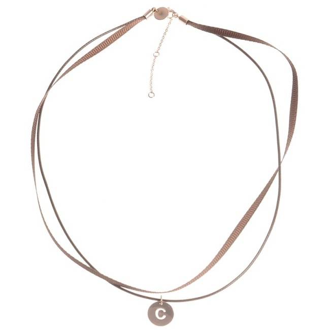 STEEL DOUBLE LETTER SHORT NECKLACE